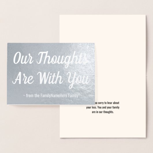 Graue Beileid Folienkarte (Anzeige)