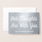 Graue Beileid Folienkarte (Vorderseite mit Umschlag)