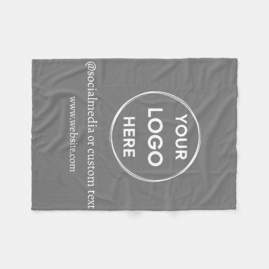 Graue, benutzerdefinierte Logos Social Media Moder Fleecedecke (Vorderseite (Horizontal))