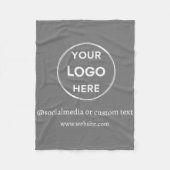 Graue, benutzerdefinierte Logos Social Media Moder Fleecedecke (Vorderseite)