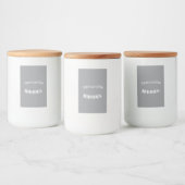 Graue benutzerdefinierte Monogramm-Minimalist Lebensmitteletikett (Flaschen)