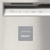 Graue benutzerdefinierte Monogramm-Minimalist Magnet (In Situ (Geschirrspüler))