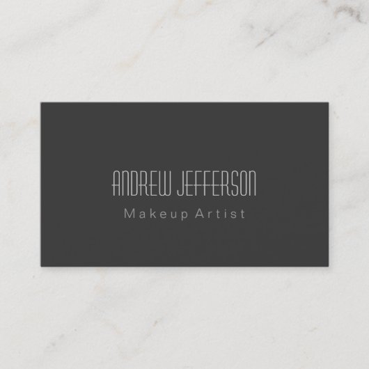 Graue Beruflich Makeup Artist Business Card Visitenkarte (Vorderseite)