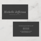 Graue Beruflich Makeup Artist Business Card Visitenkarte (Vorne/Hinten)