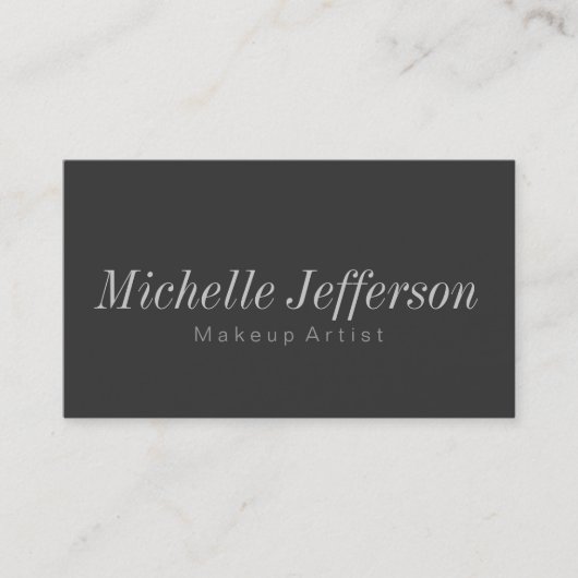 Graue Beruflich Makeup Artist Business Card Visitenkarte (Vorderseite)