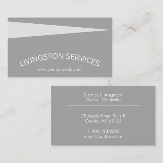 Graue Berufliche Kurven & einfach modern Visitenkarte (Vorne/Hinten)