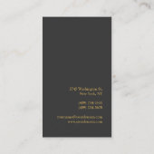 Graue Berufliche Monogram-Visitenkarte Visitenkarte (Rückseite)