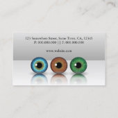 Graue Berufliche Optometristen-Augenbälle Optometr Visitenkarte (Rückseite)