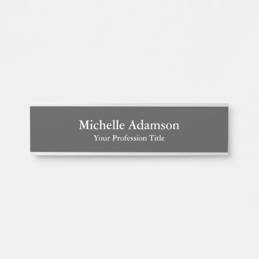Graue Berufliche Schlicht Moderne Türschild (Vorderseite )