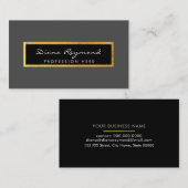 Graue berufliche Visitenkarte + Imitat Golddetails (Vorne/Hinten)