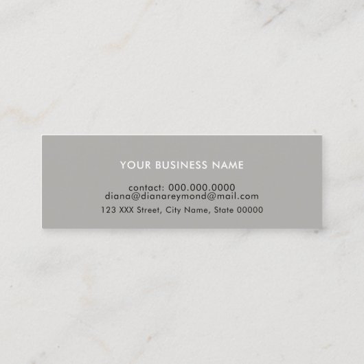 Graue berufliche Visitenkarte mit Goldherz (Rückseite)