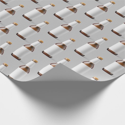 graue Bierflasche Geschenkpapier (Ecke)