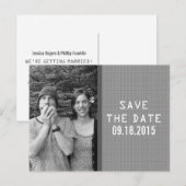 Graue Binärkode Foto Save the Date Postkarte (Vorne/Hinten)
