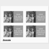 Graue Binärkode-Fotos Save the Date Stickers (Blatt)