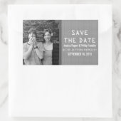 Graue Binärkode-Fotos Save the Date Stickers (Tasche)