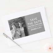 Graue Binärkode-Fotos Save the Date Stickers (Umschlag)