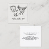 Graue Bio Eierfarm Quadratische Visitenkarte (Vorne/Hinten)