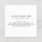 Graue Bio Eierfarm Quadratische Visitenkarte (Rückseite)