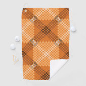 Graue bis braune Kreise über orangefarbene, quadra Golfhandtuch (Insitu)