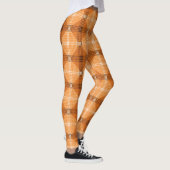 Graue bis braune Kreise über orangefarbene, quadra Leggings (Rechts)