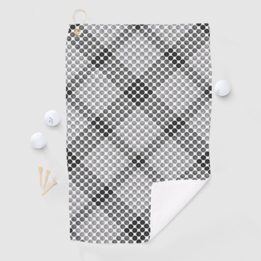 Graue bis schwarze Bälle oder Löcher, querformatig Golfhandtuch (Insitu)