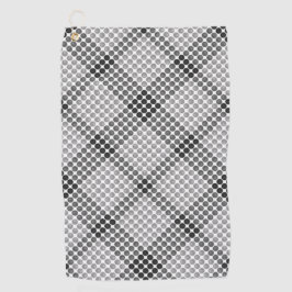 Graue bis schwarze Bälle oder Löcher, querformatig Golfhandtuch