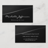 Graue Black Makeup Artist Script Business Card Visitenkarte (Vorne/Hinten)