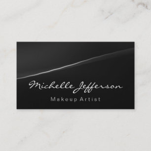 Graue Black Makeup Artist Script Business Card Visitenkarte