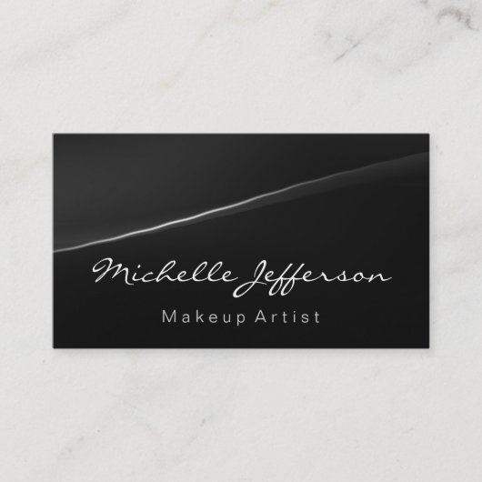 Graue Black Makeup Artist Script Business Card Visitenkarte (Vorderseite)