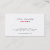 Graue Blasen mit Red Bar Business Card Design Visitenkarte (Rückseite)