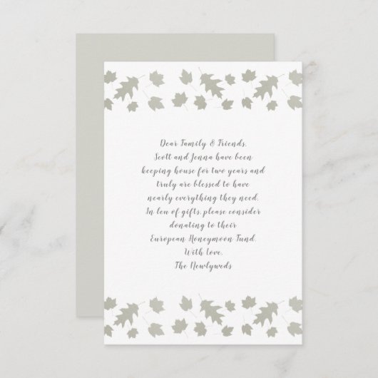 Graue Blätter, die gut fotografieren wollen Einladung (Vorne/Hinten)