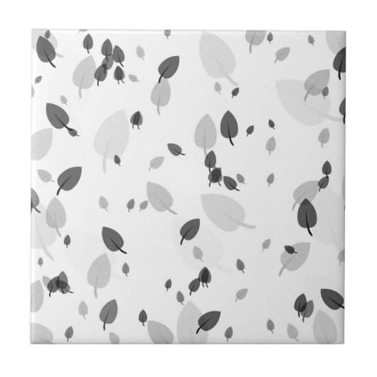 Graue Blätter Fliese (Vorderseite)