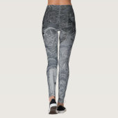 Graue Blätter Leggings (Rückseite)