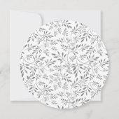 Graue Blätter Muster moderne Blumenhochzeit Einladung (Rückseite)