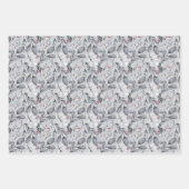 Graue Blätter und rote Berries Umhüllungspapierblä (Vorderseite 3)