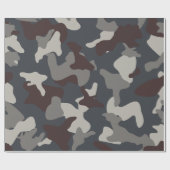 Graue blaue Camouflage Tarnmuster Geschenkpapier (Flach)