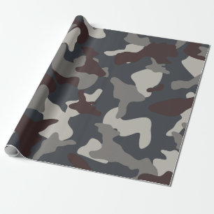 Graue blaue Camouflage Tarnmuster Geschenkpapier