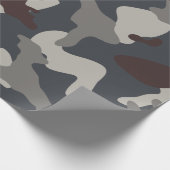 Graue blaue Camouflage Tarnmuster Geschenkpapier (Ecke)