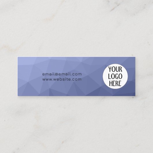 Graue blaue Gradient Geometric Mesh Custom Logo Treuekarte (Rückseite)