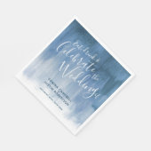 Graue blaue Hochzeitsservietten der abstrakten Serviette (Ecke)