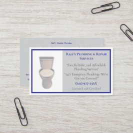 graue blaue Klempneranlage - Toilette Visitenkarte