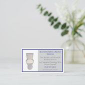 graue blaue Klempneranlage - Toilette Visitenkarte (Stehend Vorderseite)