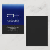Graue blaue Monogram Berufliche Visitenkarte (Vorne/Hinten)