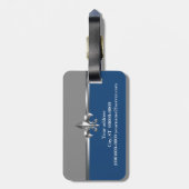 Graue blaue silberne Lilie Gepäckanhänger (Rückseite vertikal)