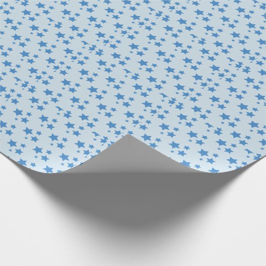 Graue blaue Sterne Modernes Design Wrapping Paper Geschenkpapier (Ecke)