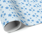 Graue blaue Sterne Modernes Design Wrapping Paper Geschenkpapier (Rolleneckpunkt)