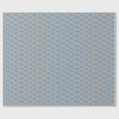 Graue blaue Sterne Modernes Design Wrapping Paper Geschenkpapier (Flach)