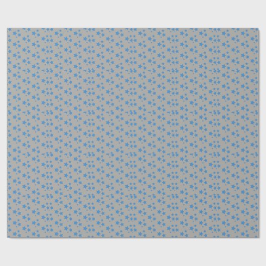 Graue blaue Sterne Modernes Design Wrapping Paper Geschenkpapier (Flach)