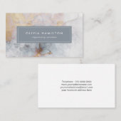 Graue, blaue und goldene Marmortextur-Visitenkarte Visitenkarte (Vorne/Hinten)