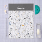 Graue Blaue Wildblumen-Wasserfarbe Seidenpapier (Handwerk)